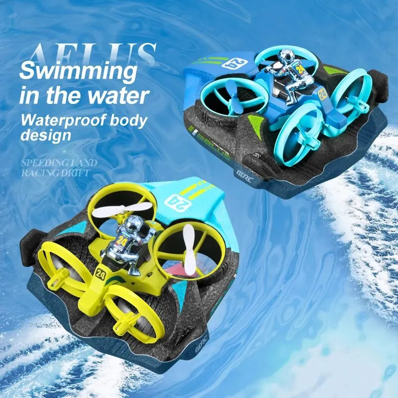 Quadcopter Boat for Sea Land and Air Flights