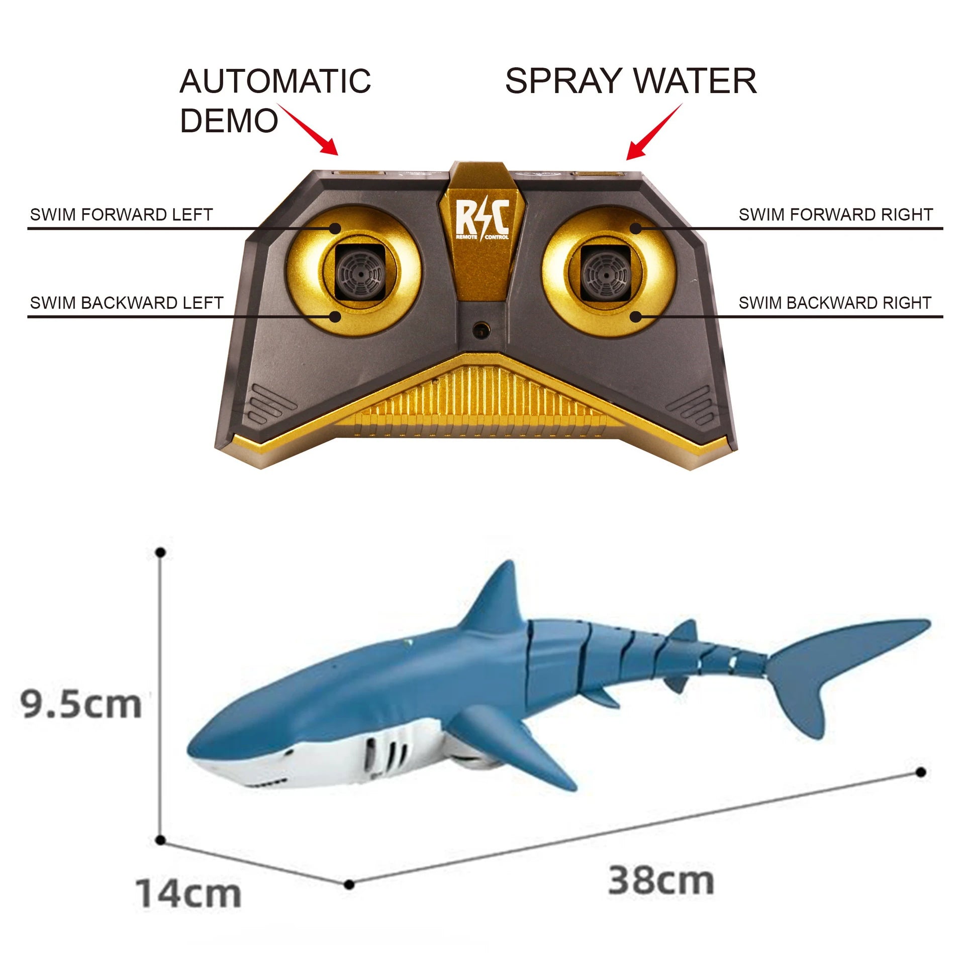 Remote Control Squirter Shark Toy