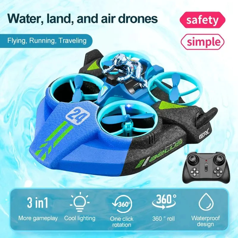 Quadcopter Boat for Sea Land and Air Flights